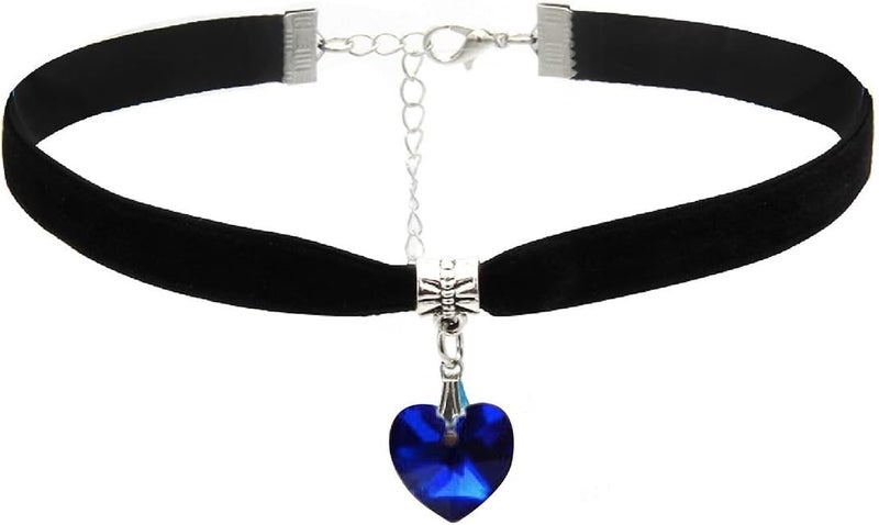 ISCASSE Black Choker Necklaces for Woman Love Heart Choker Necklace Adjustable Velvet Choker Soft Collar Chain Red Heart Necklace Halloween Cosplay Party - Image 1